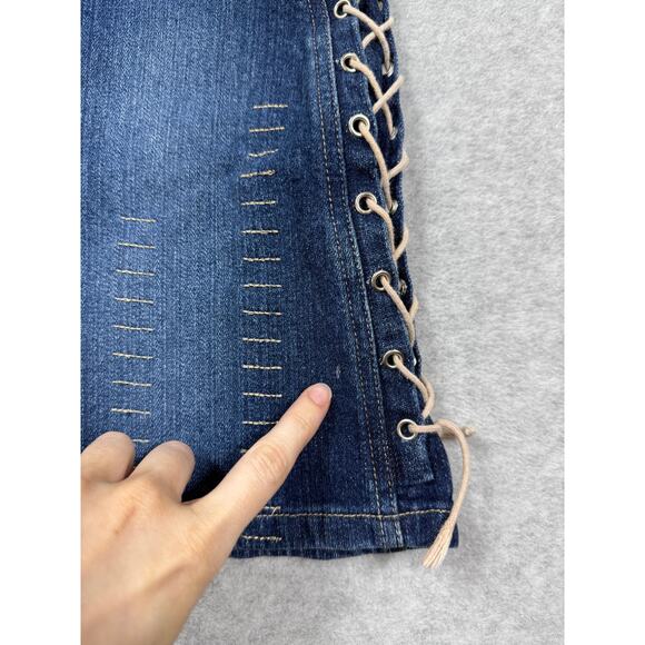 Y2k Comfort Jeans Junior Womens Size 3/4 Denim Skirt - Picture 5 of 9